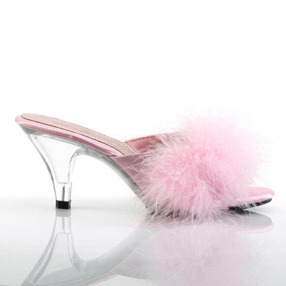 Barbiecore Barbie Fur Clear High Heel Shoes - Picture 4 of 4